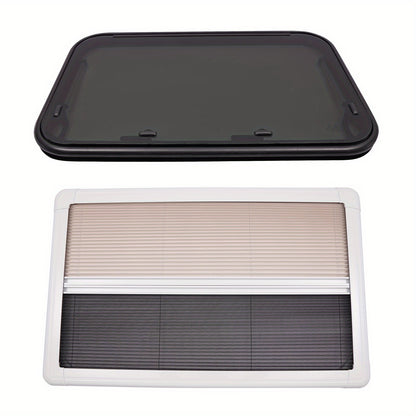 Camperraam – Uitzetraam – Caravanraam – Ventilatieraam – Nooduitgangraam – Aluminium – 4mm Gehard Glas – 91x56 cm – 65° Openend