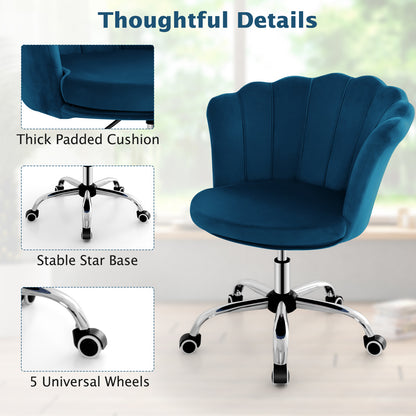 Bureaustoel – Gamestoel – Draaistoel – Kantoorstoel – Verstelbare Make-upstoel – Fluwelen Bekleding – Ergonomisch Met 360° Draaifunctie