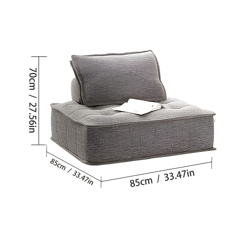 Zitzak – Bean Bag – Fauteuil – Lounge Stoel – Zitzakbank – Katoenmix Stof – Volledig Schuimvulling – Grijs