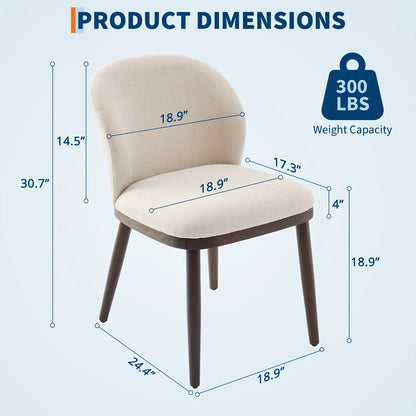 Eetkamerstoelen – Stoelen – Kuipstoelen – Keukenstoelen – Set Van 2 – Ergonomische Rugleuning – Massief Houten Poten