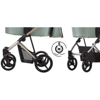2-in-1 Kinderwagen – Wandelwagen – Reiswieg – Buggy – Babywagen – Lichtgewicht Draagmand – Verstelbare Hoogte
