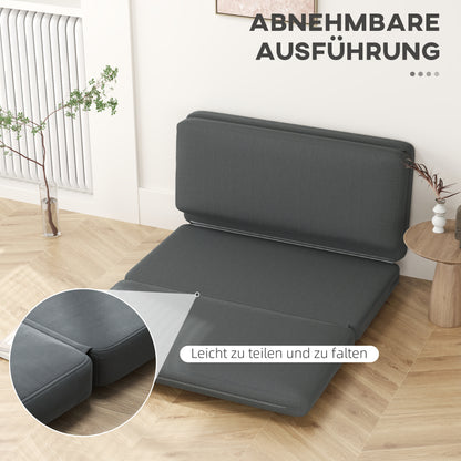 3-in-1 Relaxstoel – Opvouwbare Slaapstoel – Gastenbed – Zitzak – Ligstoel – Donkergrijs – 138 cm Breed – Multifunctioneel & Draagbaar