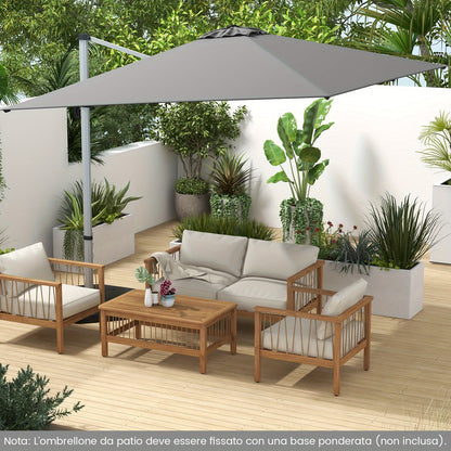 Zweefparasol – Hangparasol – Tuinparasol – Terrasparasol – Kantelbare Parasol – 3m Groot – 360° Draaibaar – Aluminium Frame – Scheurbestendig Polyester