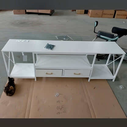TV-meubel – Tv-kast – TV Dressoir – Media Meubel – Lowboard – Industrieel Rustiek Design – 180x40x58 cm – 2 Laden & Veel Opbergruimte