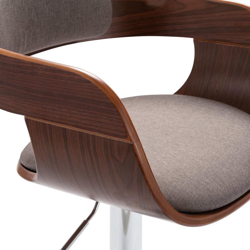 Modern Square Plywood Bar Stool with Taupe Fabric -Like Backrest - Sturdy Particle Board-like, Easy Assembly, Square Footrest - Counter Height Chair, Bar, Cafe (No Soft Padding, Durable Wood Furniture