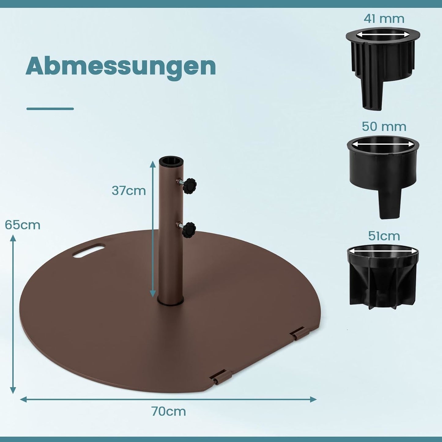 Parasolvoet – Parasolstandaard – Parasolhouder – Parasolbasis – Parasolvoet Met Wieltjes – 23 Kg Zwaar Metaal – 2 Verstelbare Draaiknoppen