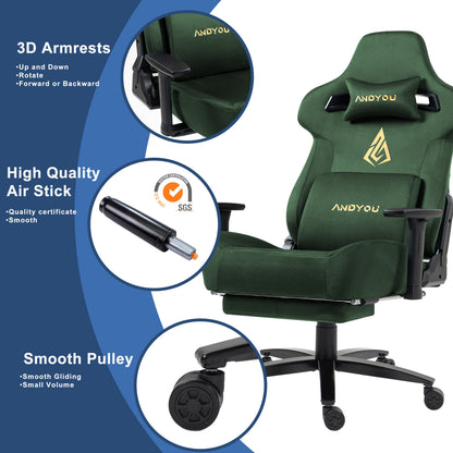 3D Armrests+220kg Load, Andyou Office, Chair Ergonomic PC Chair - Faux, 18° Tilt, 90-155° Recline, Office Chair.
