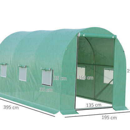 Kas – Kweekkas – Broeikas – Tuinkas – Plantenkas – Lichtgewicht Polyethyleentereftalaat – 395x195x190 cm – 6 Ventilatieraampjes Met Insectengaas