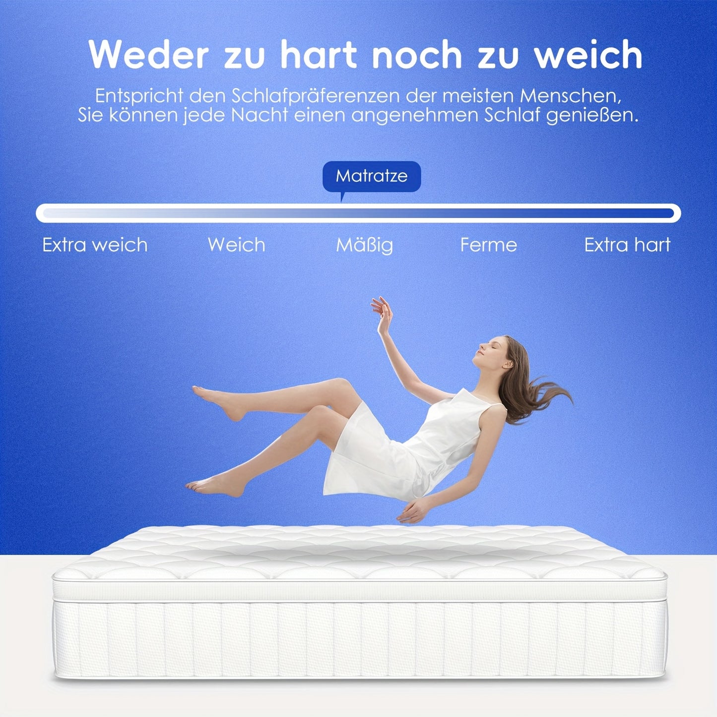 Pocketvering Matras – 7-Zones Matras – Vast Matras – Ergonomisch Matras – Eenpersoons Matras – 90x200 cm – 28 cm Hoogte – Ademend Katoenen Hoes