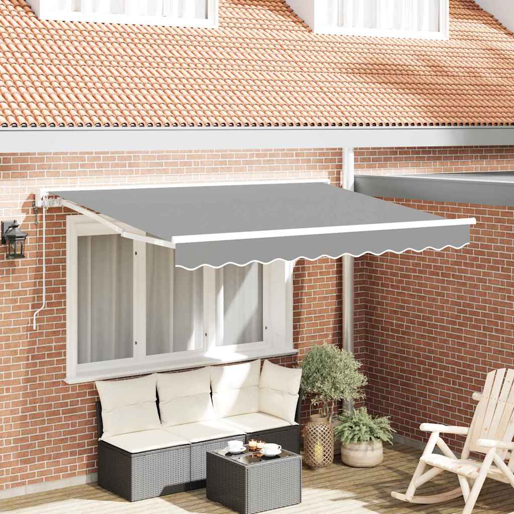 Inklapbare Zonwering – Terraszonwering – Buitenluifel – Schaduwdoek – Zonbescherming – Stevig Metalen Frame – 3,5 x 2 Meter – Wit