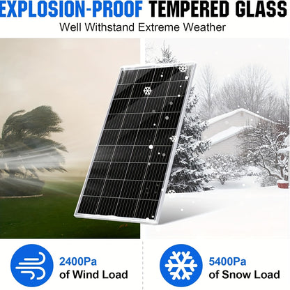 Transparante Zonnepanelen – Solar Panel – Zonne-energie Paneel – Zonnecel – Photovoltaïsch Paneel – 2x 120W 18V – Bifaciaal Hoog Rendement – Eenvoudige Installatie