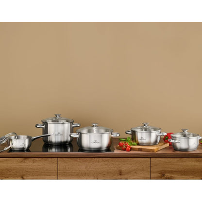 Gerlach First NK343 Stainless Steel Cookware Set, 10-Piece
