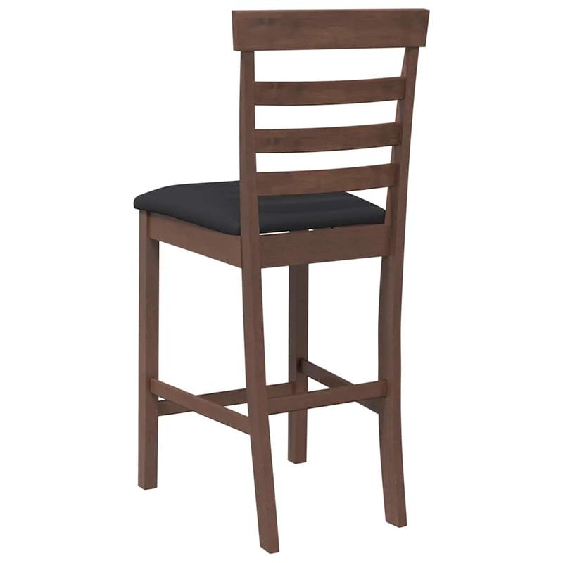 Bar stool with pillow 2pcs of brown solid wood rubber tree,  Dining Room Furniture, Modern Stool, Fabric Upholstery, Backrest Stool, High Stool, Commercial Use, Cafe Seating