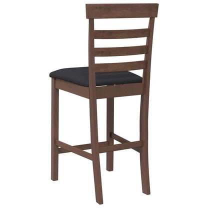 Bar stool with pillow 2pcs of brown solid wood rubber tree,  Dining Room Furniture, Modern Stool, Fabric Upholstery, Backrest Stool, High Stool, Commercial Use, Cafe Seating
