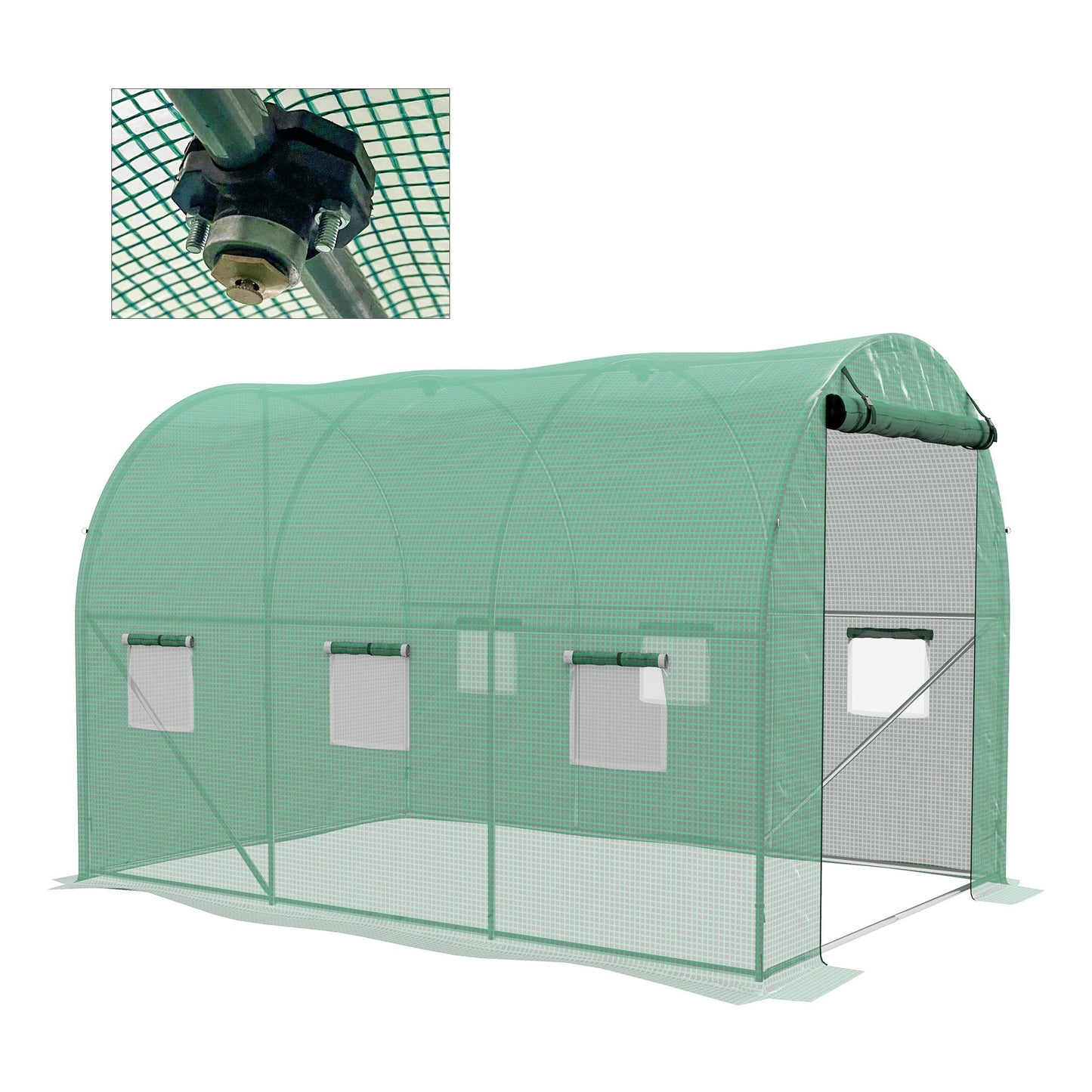 Kas – Tuinkas – Kweekkas – Broeikas – Groentekas – Geïntegreerd Irrigatiesysteem – Sterk Epoxy Stalen Frame 6m² Hoogwaardige PE Folie