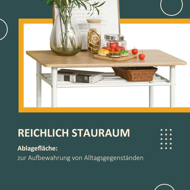 Barset – Barkrukken – Bartafel – Eettafel – Hoogtafel – Wit – Compact Ruimtebesparend Ontwerp – MDF Tafelblad Met Stalen Frame