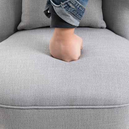 Fauteuil – Relaxstoel – Leunstoel – Zitstoel – Tv-stoel – Met Rugkussen – Linnen Bekleding – Compact 52,5x69x77 cm