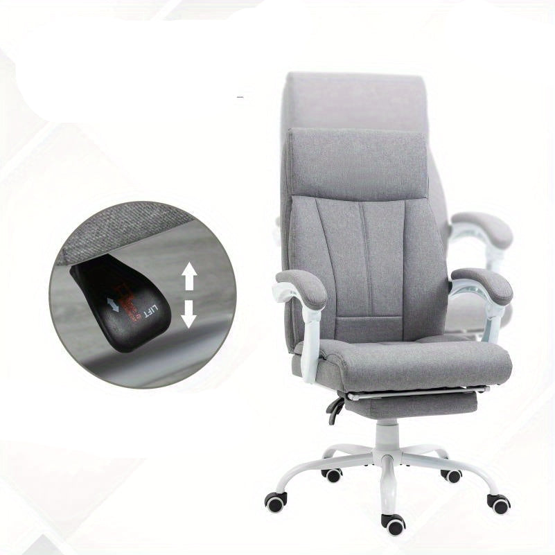 Bureaustoel – Ergonomische Stoel – Office Chair – Gamingstoel – Kantoorstoel – Verstelbare Hoogte – Memory Foam Kussen – Metalen Frame – Opklapbare Armleuningen – Lendensteun – Hoofdsteun – Grijs – Geschikt Voor Langdurig Zitten