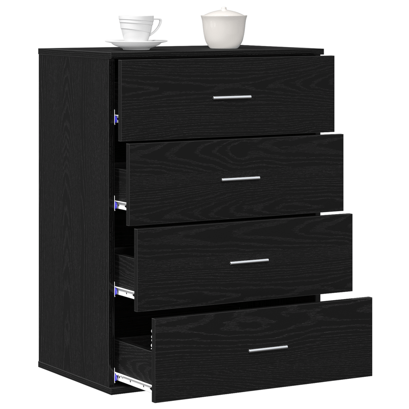 Sideboard met lade Zwart eikenwood 60 x 39 x 80cm Edited wood Practical and removable