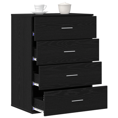 Sideboard met lade Zwart eikenwood 60 x 39 x 80cm Edited wood Practical and removable