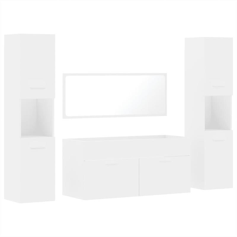 Badkamermeubel Set – Badkamerkast – Wastafelmeubel – Opbergmeubel – Toiletkast – Wit – Waterbestendig – Vochtbestendig