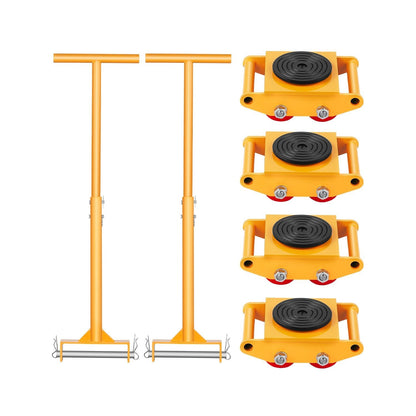 Machine Skate – Machine Dolly – Machinery Skate – Transportroller – Verplaatsroller – 6 Ton Draagvermogen – 360° Draaibare Wielen – Gele Uitvoering