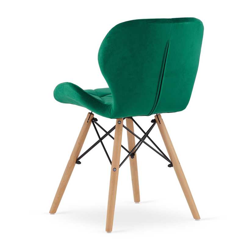 Stoel – Eetkamerstoel – Bureaustoel – Fauteuil – Kuipstoel – Velvet Bekleding – Massief Beukenhout – 120 kg Draagkracht – Moderne Groene Velvet Stoel
