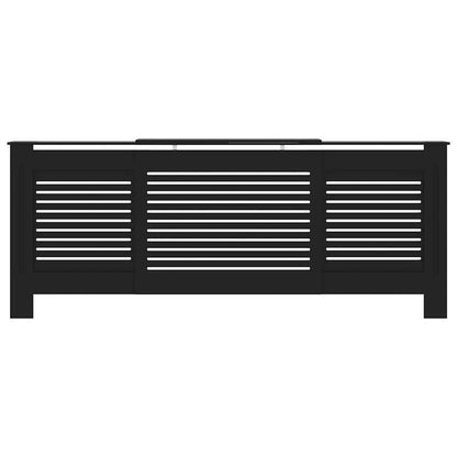 Radiatorombouw – Radiatoromkasting – Radiatorbekleding – Verwarmingsombouw – Ombouw Verwarming – Zwart Hout – 205 cm Hoog – Inclusief Extra Plankjes