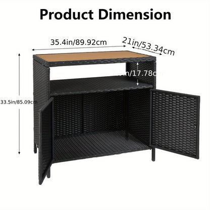 Opbergkast Buiten – Buitenopberger – Tuinkast – Tuinopslag – Terrasopberger – Rattan & Metalen Frame – Weerbestendig & Ruim