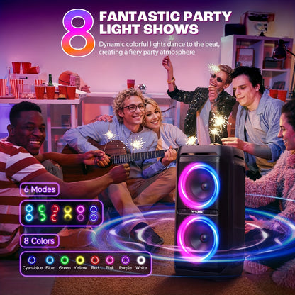 Draadloze Party Speaker – Bluetooth Speaker – Feest Speaker – Outdoor Speaker – Karaoke Speaker – 100W Krachtig Geluid – RGB Verlichting & Ingebouwde Microfoon