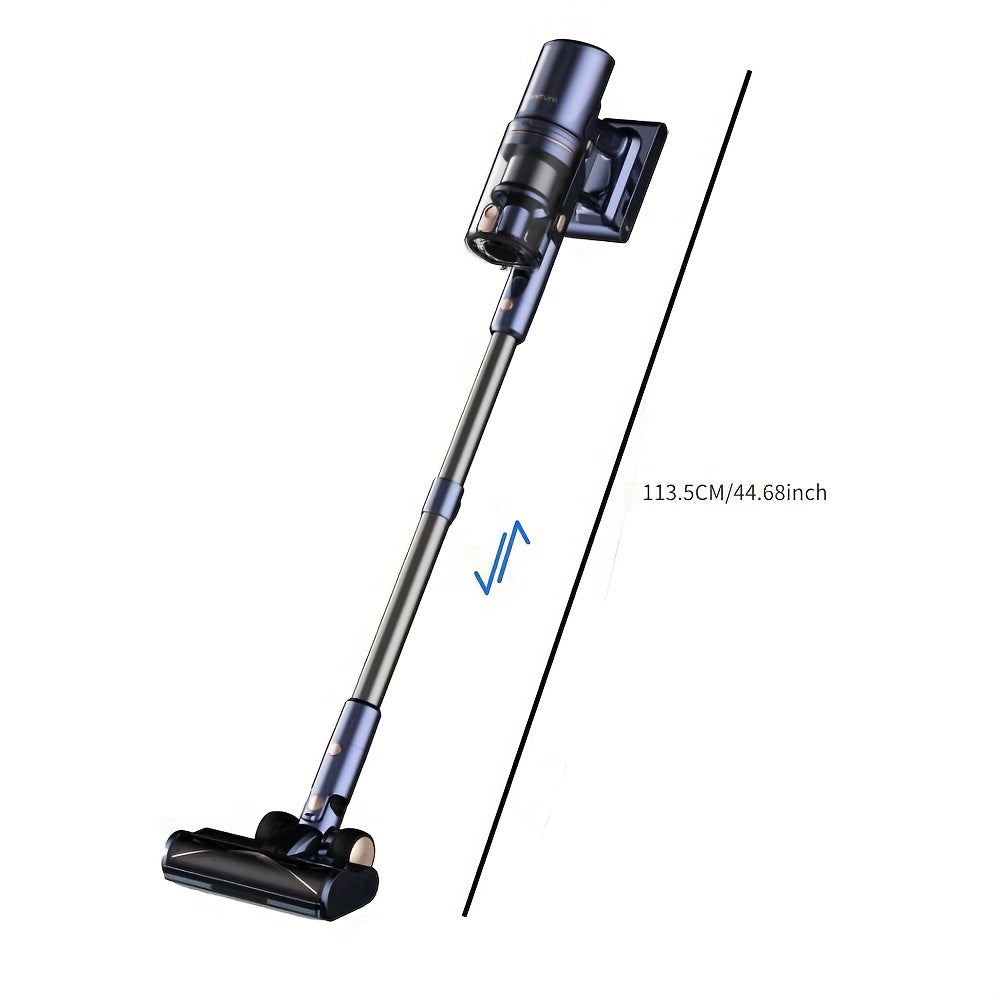 Draadloze Steelstofzuiger – Snoerloze Stofzuiger – Handstofzuiger – Duwstofzuiger – Oplaadbare Stofzuiger – 90 Min Batterijduur – 650W Vermogen – Blauw