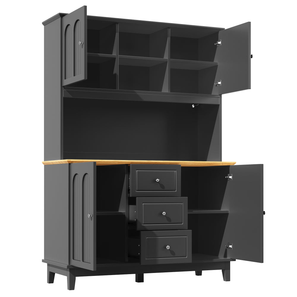 Kast – Opbergkast – Opbergrek – Wandkast – Stellingkast – Verstelbare 3-laags Kast – Anti-Kantelbeveiliging – Zwart MDF Metalen Constructie – 120x40x180 cm