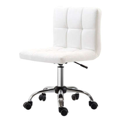 Ergonomische Bureaustoel – Bureaustoel Met Wielen – Draaistoel – Werkstoel – Bureaustoel Verstelbaar – Verstelbare Hoogte 80-92 cm – Kunstleren Bekleding – Compact Formaat 46×51 cm