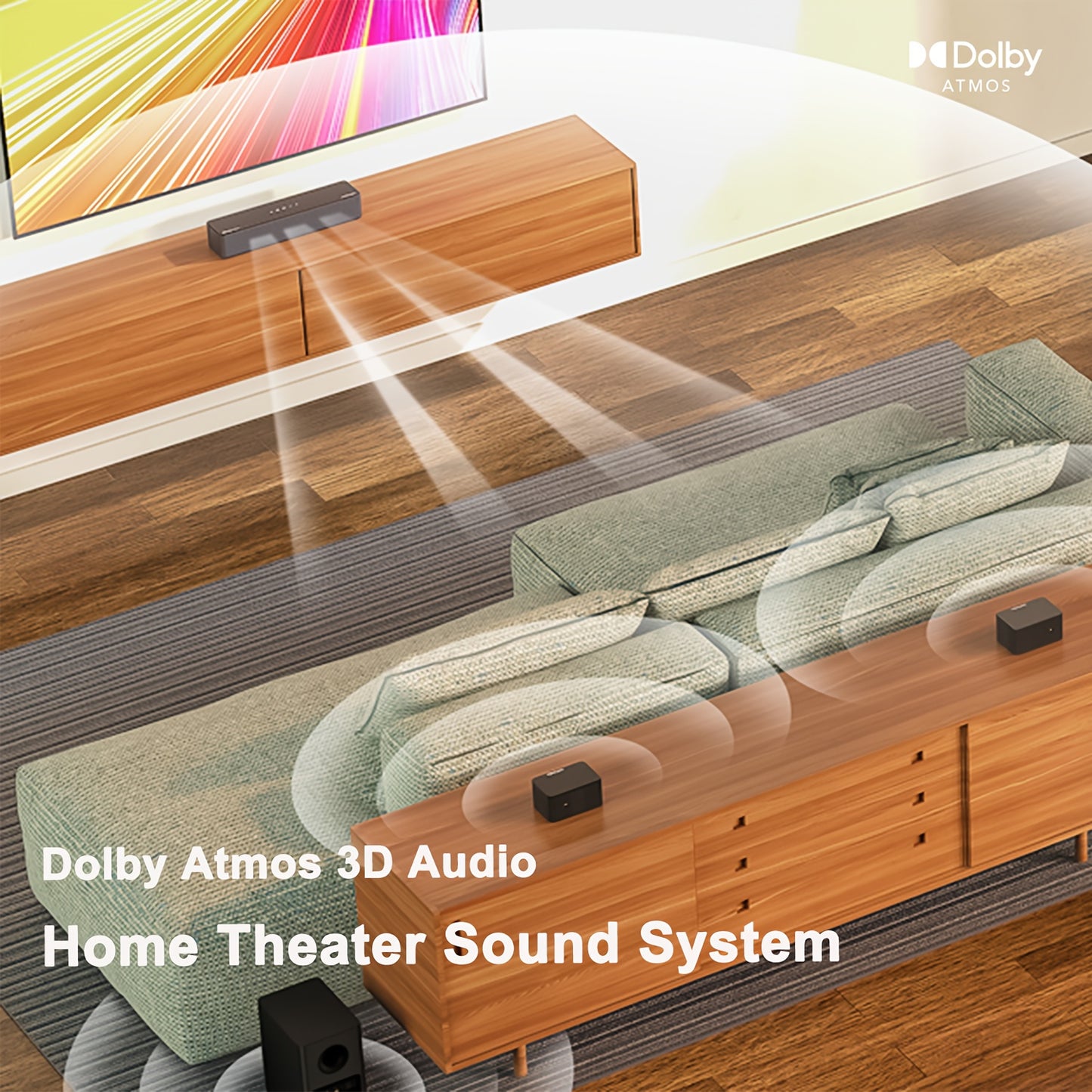 5.1 Soundbar – Surround Sound Systeem – Home Cinema Set – Dolby Atmos Speaker – Wireless Subwoofer – 410W Piekvermogen – HD eARC Aansluiting