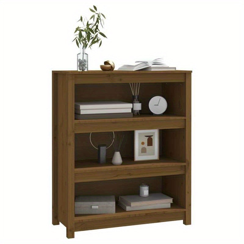 Bookcase 80X35X97 Cm Solid Pine Wood Honey Brown