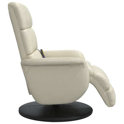 Tuinstoel – Fauteuil – Relaxstoel – Loungestoel – Verstelbare Stoel – Crème Kunstleder – 360 Graden Draaibaar