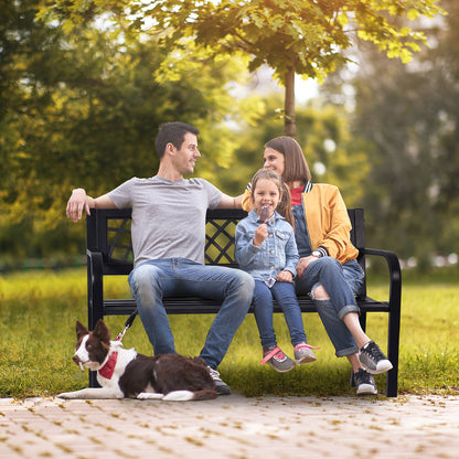Tuinbank – Buitenbank – Parkbank – Balkonbank – Tuinmeubel – Metaal – 117 cm Breedte – Weerbestendig & Comfortabel
