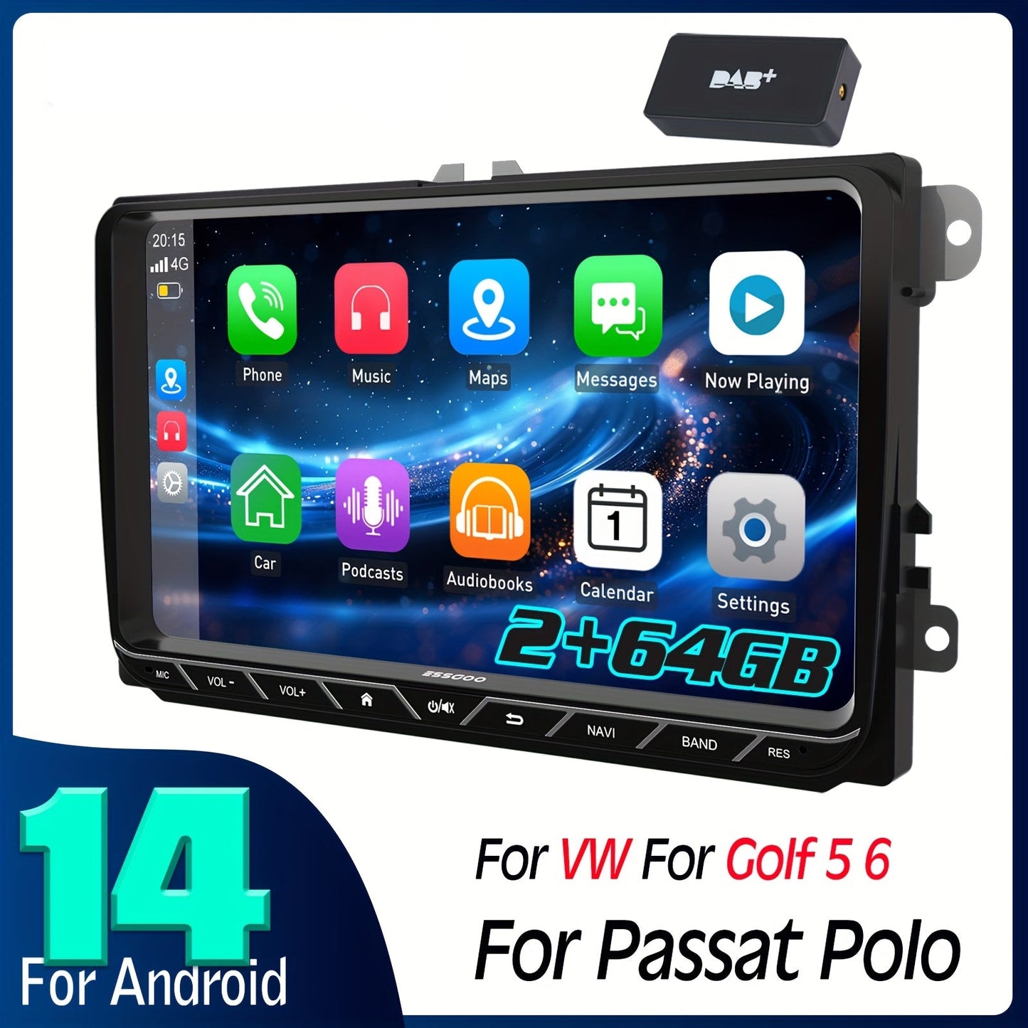 Android 14 Autoradio – Multimedia Speler – Car Stereo – Navigatiesysteem – Touchscreen Radio – 9 Inch IPS Scherm – DAB+ Digitale Radio – Achteruitrijcamera & Microfoon