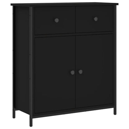 Modern Black Wood Sideboard Cabinet with Lockable Doors - 70x30x80cm Hardwood Storage Cabinet, Floor-Mounted Design, No Electricity Needed, Durable Wood Material For Living Room, Bedroom, Office Organization, Sideboard For Li