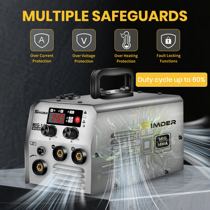 Lasapparaat – Mig Lasmachine – Elektrode Lasapparaat – Inverter Lasmachine – Booglasapparaat – 2-in-1 Gasloos Mig & Mma – Compact Draagbaar Design – Instelbare Stroom Met Digitaal Display