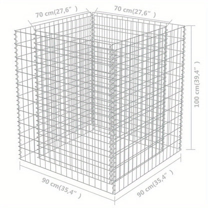 Plantenbak – Bloembak – Tuinbak – Moestuinbak – Verhoogde Bak – Gegalvaniseerd Staal – Weerbestendig – 90x90x100 cm – Argento