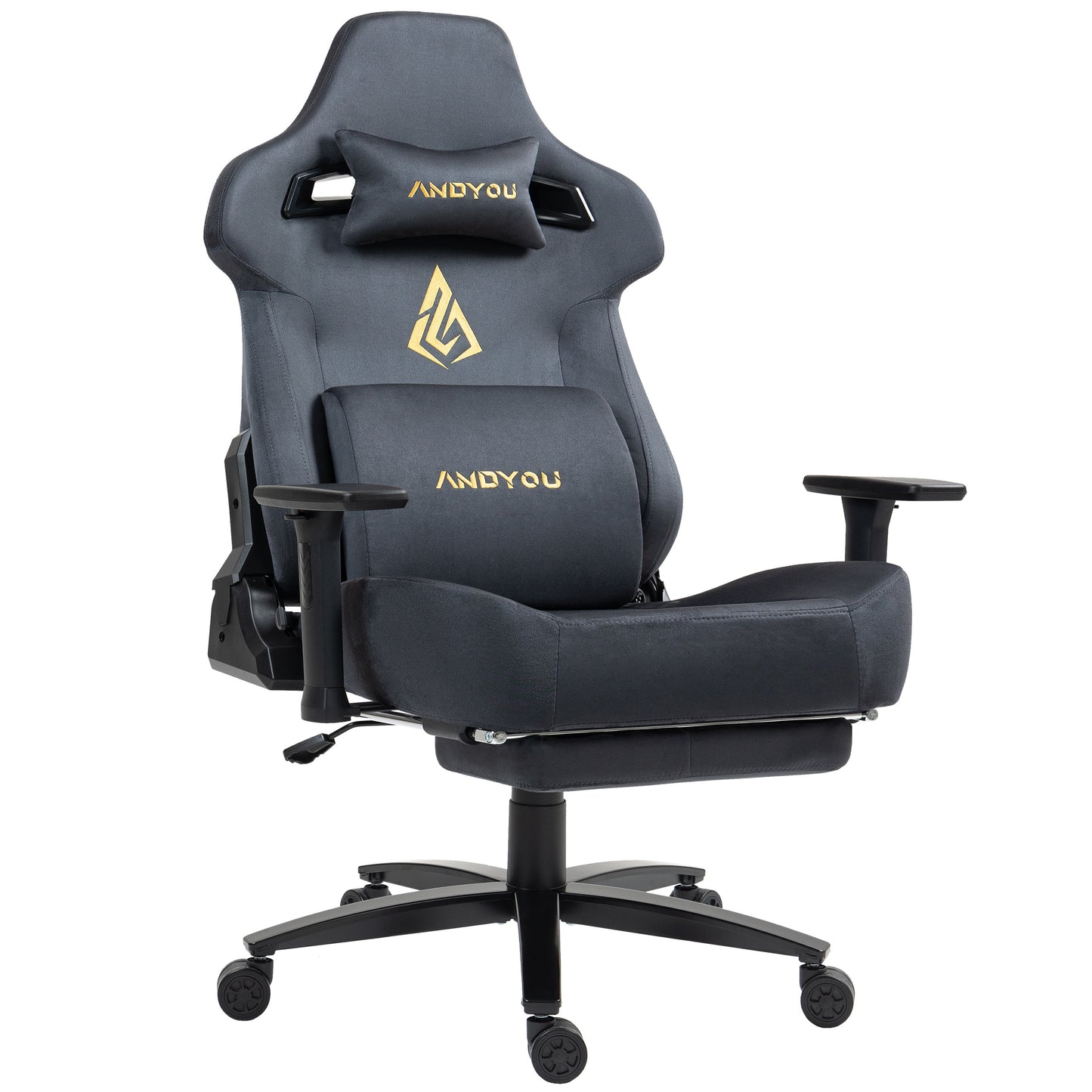 Bureaustoel – Kantoorstoel – Gamestoel – Office Chair – Computerstoel – Ergonomisch Design – 3D Verstelbare Armleuningen – Max 220 kg Draaggewicht – Kantelbaar 90-155° – 18° Kantelhoek – Grijs