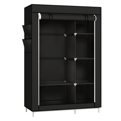 Draagbare Kledingkast – Kledingrek – Garderobekast – Opbergkast – Kleding Organizer – Compact 105x45x170 cm – Stevig IJzeren Frame – Ademend Stofhoes Zwart