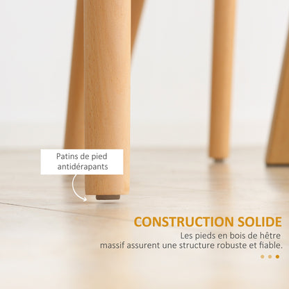 Eetkamerstoel – Stoel – Keukenstoel – Bureaustoel – Designstoel – Scandinavisch Design – Beukenhouten Poten – Polypropyleen Zitting Wit – Set Van 4