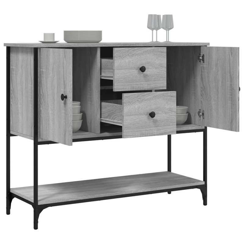 Sideboard 100X36X85 Cm Finished Wood Gray Sonoma