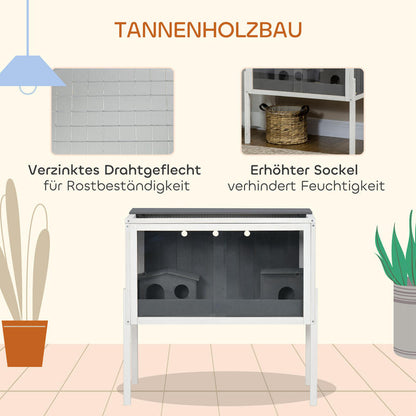 Hamsterkooi – Knaagdierenkooi – Hamsterhuis – Knaagdierhok – Dwerg Hamsterkooi – Ruim 3000 cm² – Hout En Metaal Met Acryl Schuifdeuren