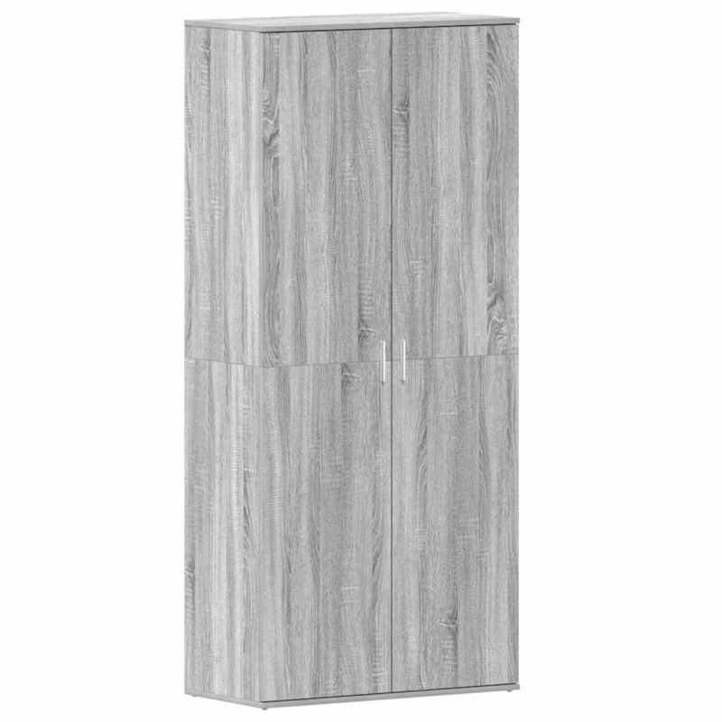 Schoenenkast – Schoenopberger – Schoenrek – Schoenenschuur – Grijze Kast – Sonoma Grijs – 80x39x180 cm – Duurzaam Hout – Geschikt Voor Woonkamer En Veranda