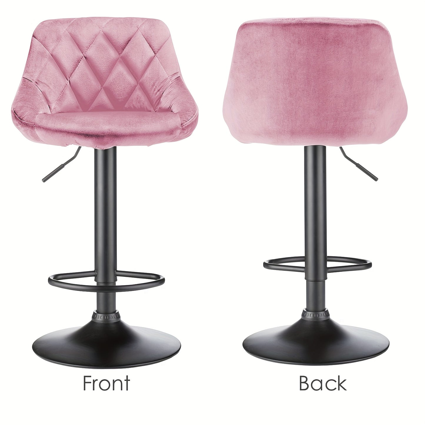 Barstoel – Barkruk – Barstoelkruk – Keukenkruk – Draaibare Barkruk – Verstelbare Hoogte – Velvet Bekleding – Set Van 4