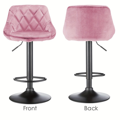 Barstoel – Barkruk – Barstoelkruk – Keukenkruk – Draaibare Barkruk – Verstelbare Hoogte – Velvet Bekleding – Set Van 4