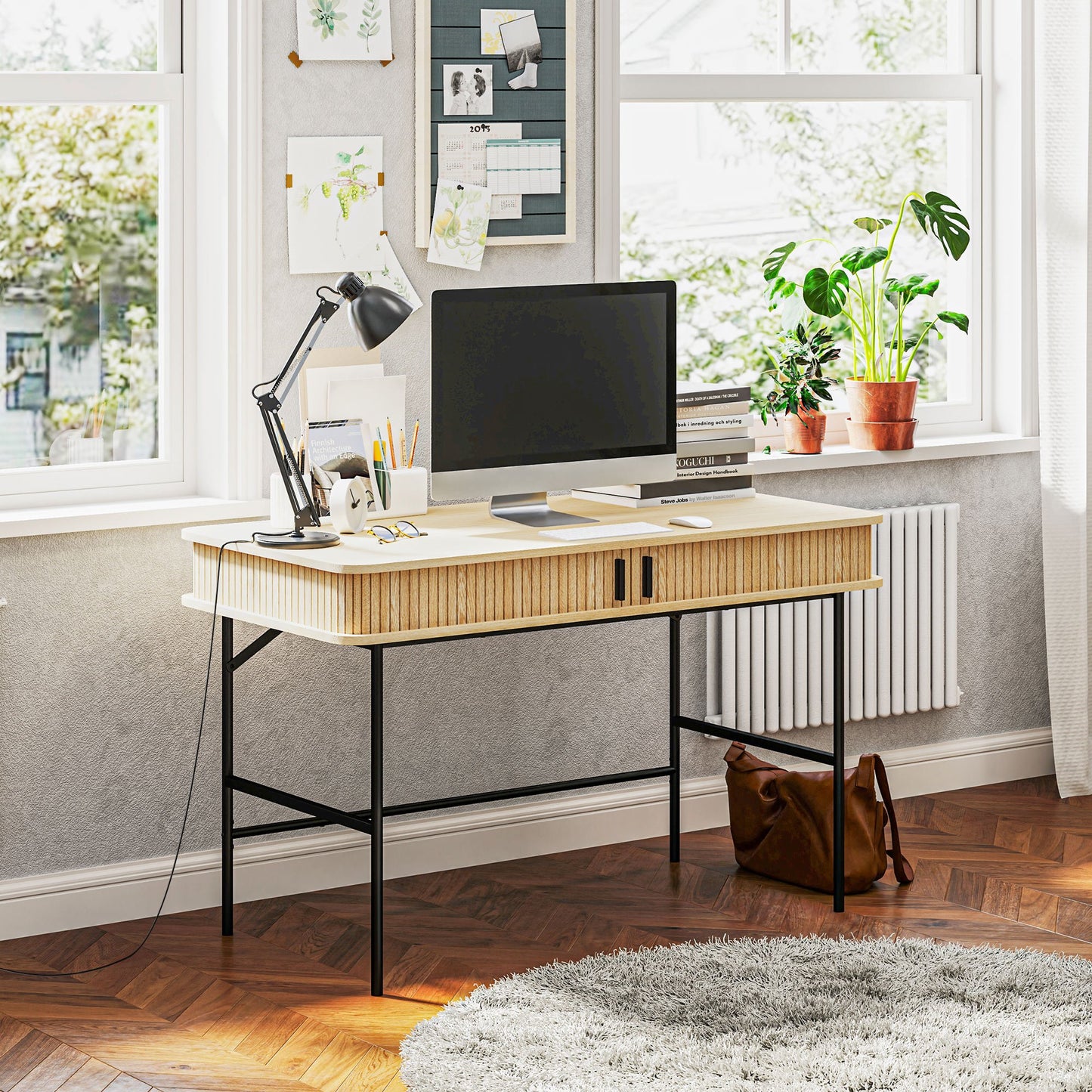 Bureau – Schrijftafel – Computertafel – Werkplek – Computerbureau – Scandinavisch Design – 120x60x76,5 cm – MDF Met Stalen Frame